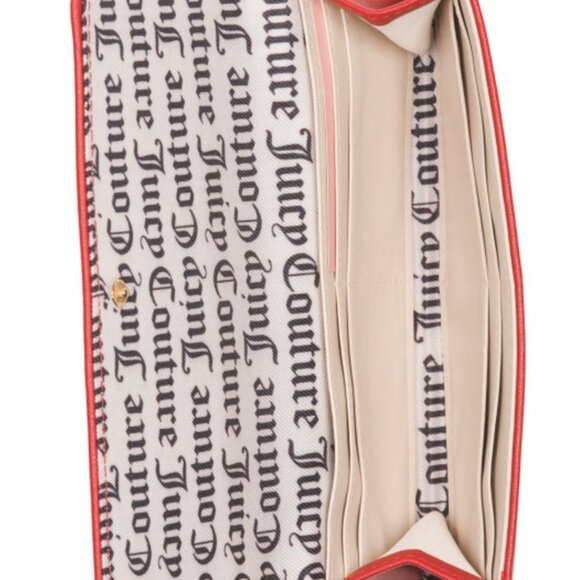 NWT JUICY COUTURE Red Lovely Stud Accents Day Flap Wallet - Picture 4 of 9